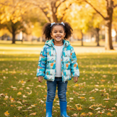 Soccer Dino Print Sea Green warm Puffer Jacket