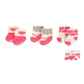 Lovable Friends Baby Girl Socks 3Pc Set, Pink Leopard