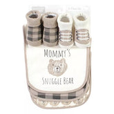 5 Pieces Bibs & Socks Set, Snuggle Bear