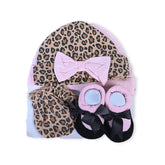 Cheetah Cap Mitten With Booties Set