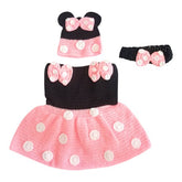 Handmade Crochet Minnie Mouse Inspired Baby Girl Dress Set