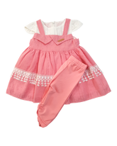 Baby Girl Embroidered Pink Dress With Trouser