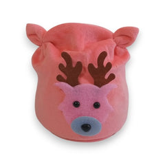 Adorable Pink Plush Reindeer Beanie Baby Hat for Kids
