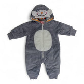 Adorable Fuzzy Monkey Hooded Romper