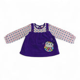 Polka Dot Long-Sleeve T-Shirt with Purple Owl Jumper Dress for Babies