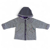 Little Darling Grey Polka Dot Hooded Baby Jacket