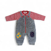 Striped Shirt & Fuzzy Romper