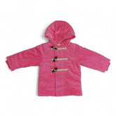 Cozy Pink Hooded Duffle Coat with Toggle Closures