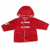 Cozy Red Toggle Button Hooded Baby Jacket