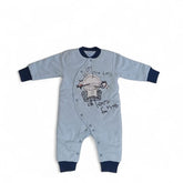 Little Explorer Long-Sleeve Baby Romper with Robot Graphic