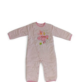 Cozy Long-Sleeve Baby Jumpsuit with Pink Mouse Character