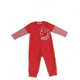 Playful Red Bunny Graphic Snap-Up Baby Romper