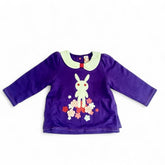 Purple Bunny & Flowers Long-Sleeve Shirt