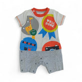 Playful Graphic Patchwork Baby Romper