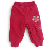 Baby Girls' Pink Jogger Pants with Floral Embroidery