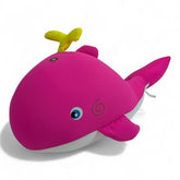 Adorable Pink Whale Plush Toy with Yellow Spout