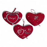 "I Love You" Printed Red Heart-Shaped Plush Pillow