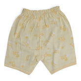 Yellow/Cream Cotton Baby Shorts with Print