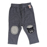 Grey Pinstripe Baby Harem Pants with Pig & Patch Knee Details