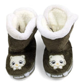 Cozy Dark Brown Cat Infant Booties
