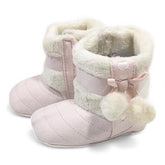 Snuggle Puffs: Pink Ultra-Warm Faux-Fur Baby Booties