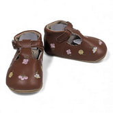 Little Blossom T-Strap Baby Shoes -Dark Brown