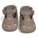 Little Blossom T-Strap Baby Shoes -Brown