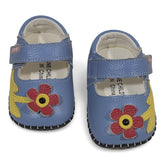 Wild Flower Soft Sole Baby Pre-Walkers -Blue