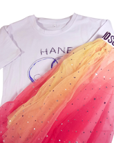 Puffy Princes Dress Mesh Party With Gold Glitter Stars