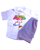 Boy Mario T-Shirt & Nicker (Blue)