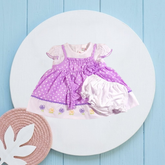 Polka Dot Girl Dress (Purple)