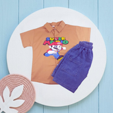 Boy Mario T-Shirt & Nicker (Brown)