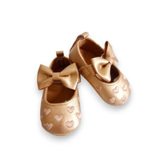 Baby Girls Golden Heart Shoes