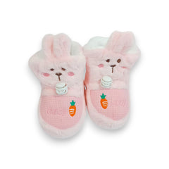 Cute Pink Bunny Baby Slippers - Soft Plush Anti-Slip Booties/Shoes for Infants & Toddlers