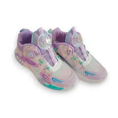 Kids' Dynamic Purple & Teal Rotating Buckle Sneakers - Breathable & Lightweight
