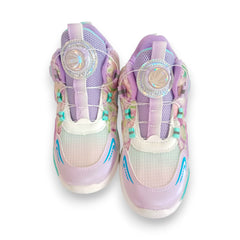 Kids' Dynamic Purple & Teal Rotating Buckle Sneakers - Breathable & Lightweight