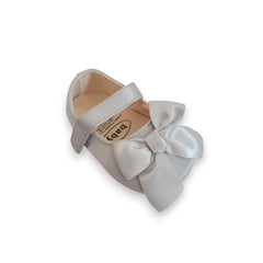 Adorable Grey Bowknot Baby Girl Mary Jane Shoes