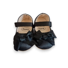 Adorable Black Bowknot Baby Girl Mary Jane Shoes