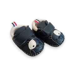 Adorable Navy Blue Dog-Face Baby First Walker Shoes