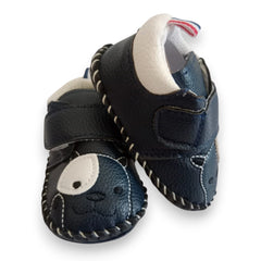 Adorable Navy Blue Dog-Face Baby First Walker Shoes