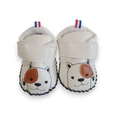 Adorable White Dog-Face Baby First Walker Shoes