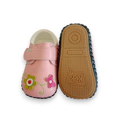 Adorable Pink Floral Soft Sole Baby Pre-Walker Shoes