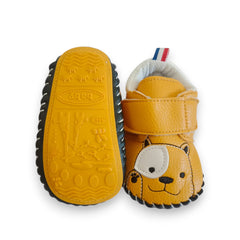 Adorable Yellow/Mustard Dog-Face Baby First Walker Shoes