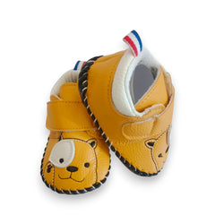 Adorable Yellow/Mustard Dog-Face Baby First Walker Shoes