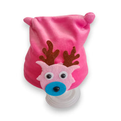 Adorable Pink Plush Reindeer Beanie Hat/Cap for Kids (Copy)