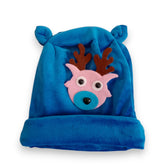 Adorable Blue Plush Reindeer Beanie Hat/Cap for Kids
