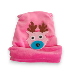 Adorable Pink Plush Reindeer Beanie Hat/Cap for Kids (Copy)