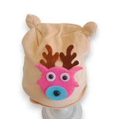 Adorable Brown Plush Reindeer Beanie Hat/Cap for Kids