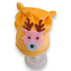 Adorable Orange Plush Reindeer Beanie Hat/Cap for Kids