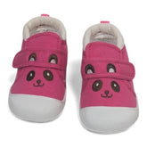Non-Slip Pink Baby Booties with Cute Face